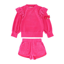 Load image into Gallery viewer, Bright Pink Velour &#39;Bijou&#39; Shorts Set