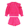 Bright Pink Velour 'Bijou' Shorts Set
