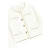 Ivory Tweed 3 Piece Shorts & Jacket Set