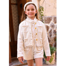 Load image into Gallery viewer, Ivory Tweed 3 Piece Shorts &amp; Jacket Set
