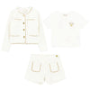 Ivory Tweed 3 Piece Shorts & Jacket Set