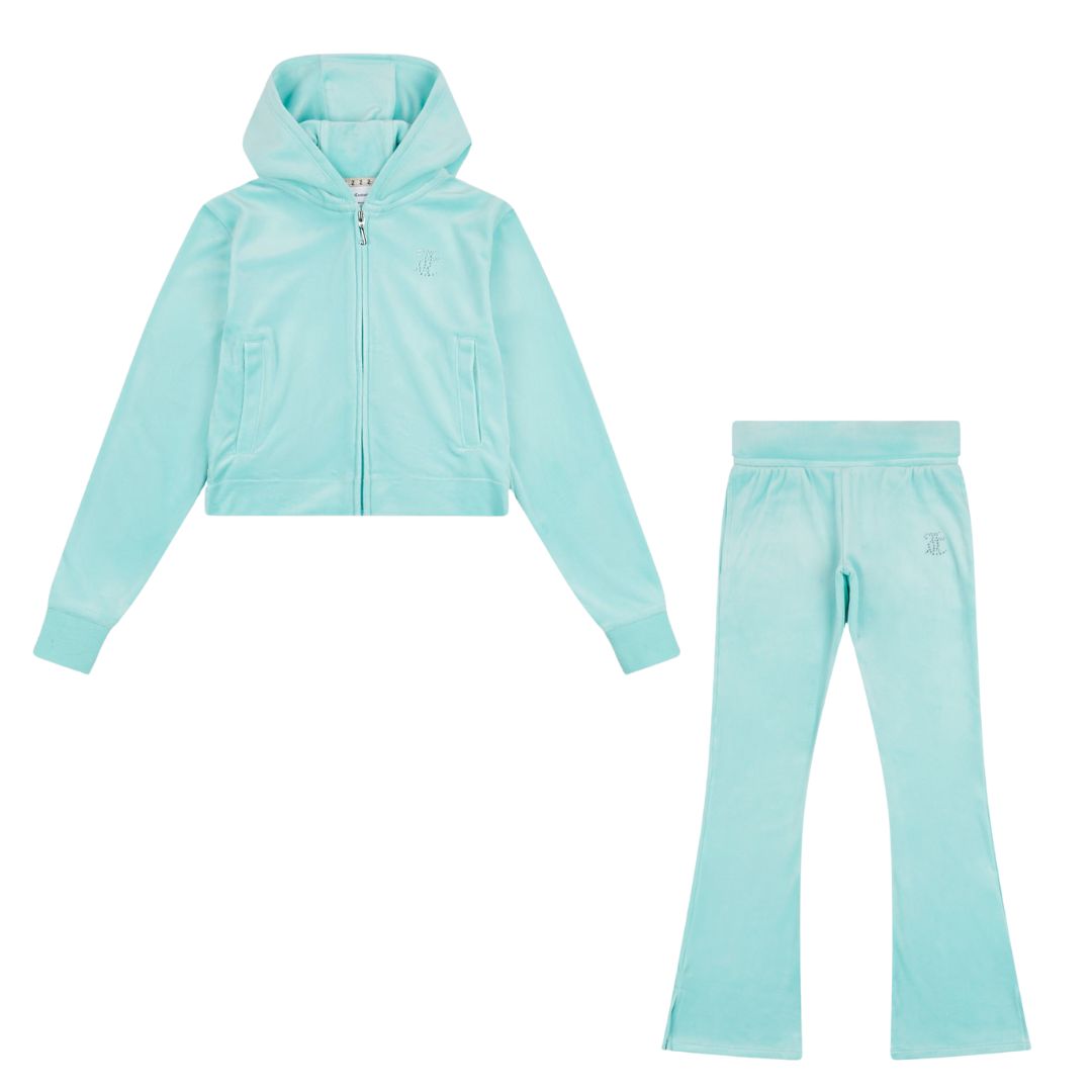 Juicy Couture Pale Turquoise Fold Over Waist Tracksuit – Village