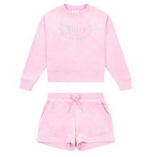 Load image into Gallery viewer, Pink Velour Sweat Top &amp; Shorts Set