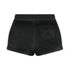 Black Velour Sweat Top & Shorts Set