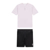 Lilac T-Shirt & Black Cycling Shorts Set