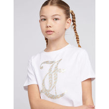 Load image into Gallery viewer, White T-Shirt &amp; Navy Velour Shorts Set