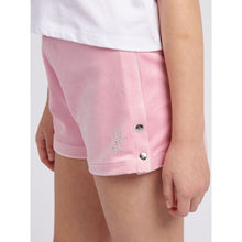 Load image into Gallery viewer, White T-Shirt &amp; Pink Velour Shorts Set