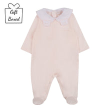 Load image into Gallery viewer, Pink Teddy Collar Babygrow