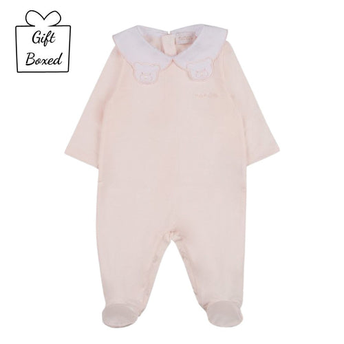 Pink Teddy Collar Babygrow