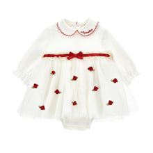 Load image into Gallery viewer, PRE ORDER - Babies White &amp; Red Rosebud Dress