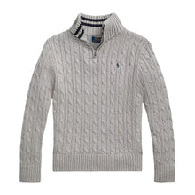 Load image into Gallery viewer, Grey Cable Knit 1/4 Zip Jumper