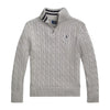 Grey Cable Knit 1/4 Zip Jumper