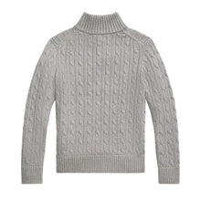 Load image into Gallery viewer, Grey Cable Knit 1/4 Zip Jumper