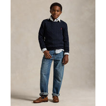 Load image into Gallery viewer, Navy Cable Knit Jumper