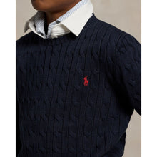 Load image into Gallery viewer, Navy Cable Knit Jumper