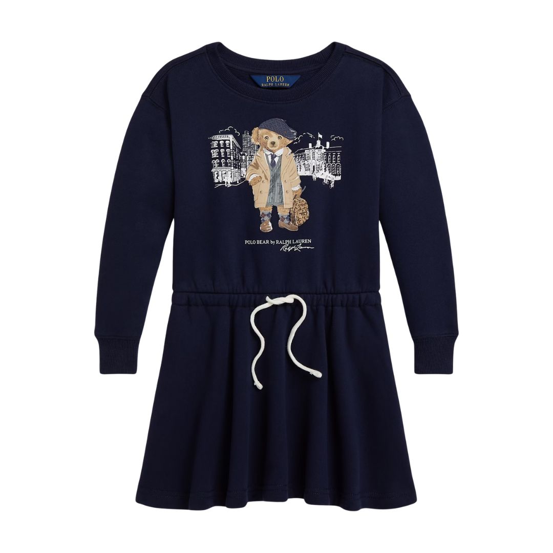 PRE ORDER - Navy Polo Bear Sweatshirt Dress