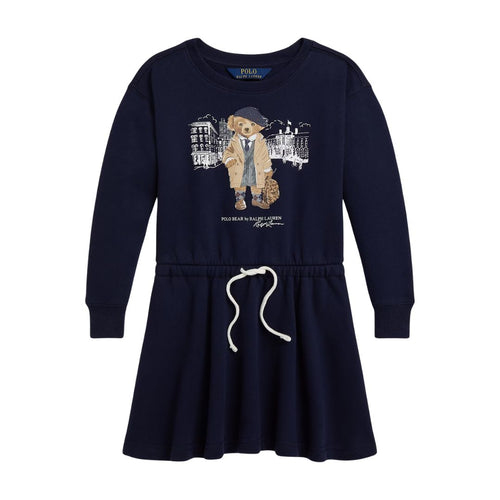 PRE ORDER - Navy Polo Bear Sweatshirt Dress