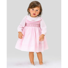 Load image into Gallery viewer, Pink Scalloped Collar Smocked Dress