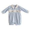 Pale Blue Smocked & Rocking Horse Romper