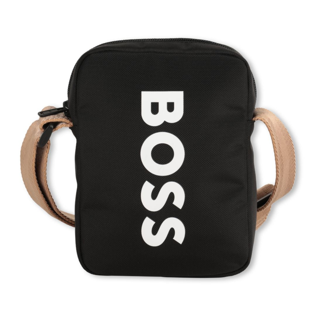 Boss Kids Black Textured Messenger Bag – Village Kids