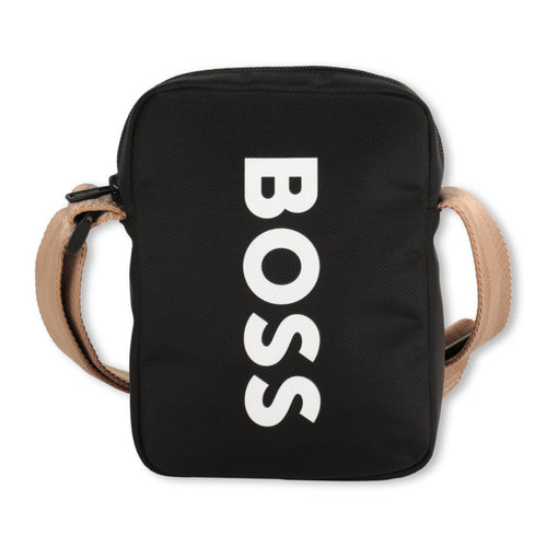 Black Textured Messenger Bag