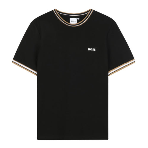 Black Striped Collar T-Shirt