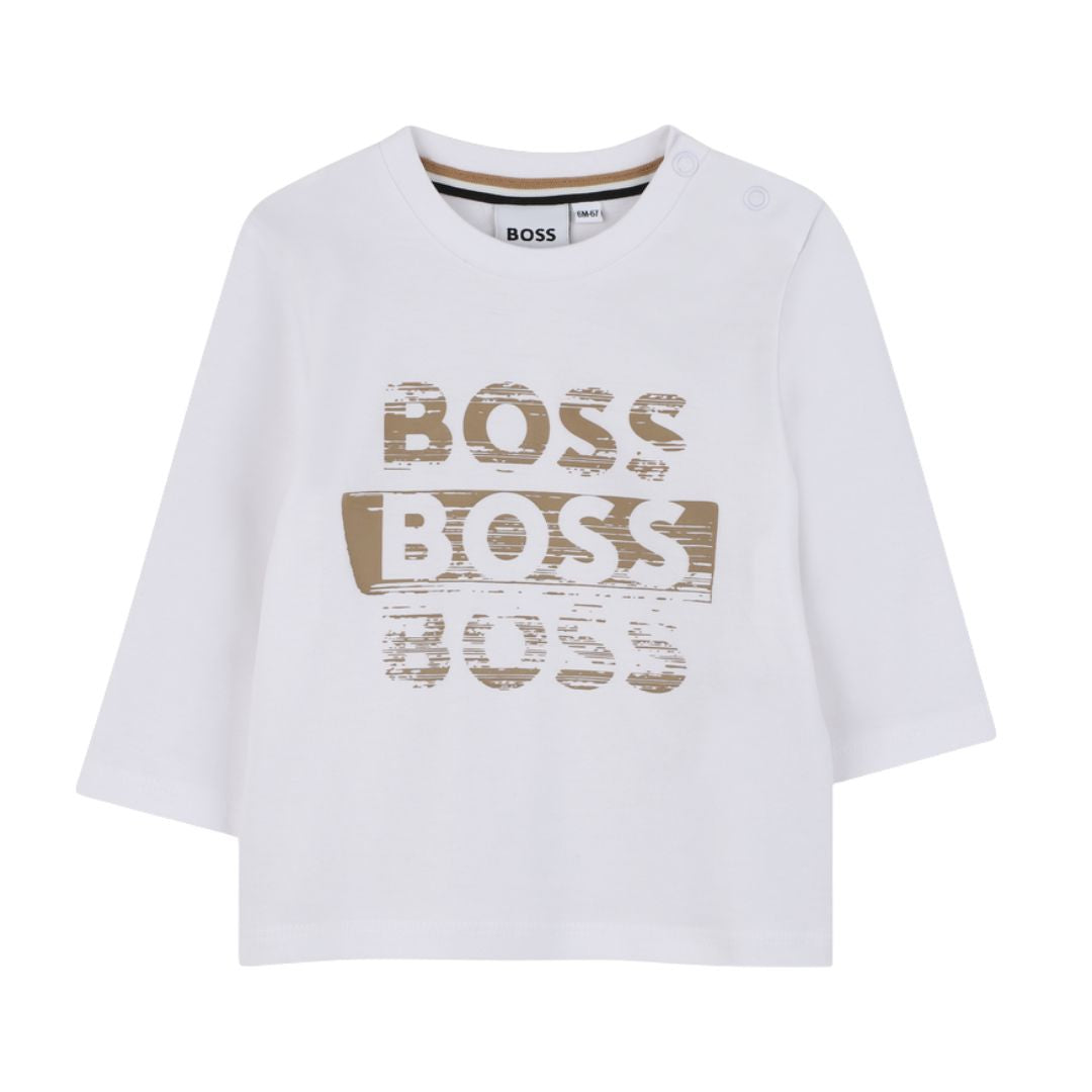 Babies White Triple Logo Top