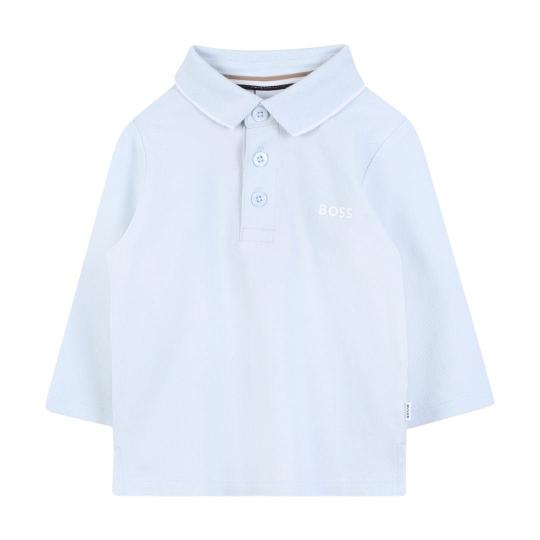Babies Pale Blue LS Polo Shirt