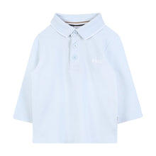 Load image into Gallery viewer, Babies Pale Blue LS Polo Shirt