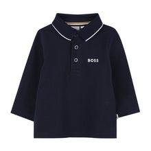 Load image into Gallery viewer, Babies Navy LS Polo Shirt