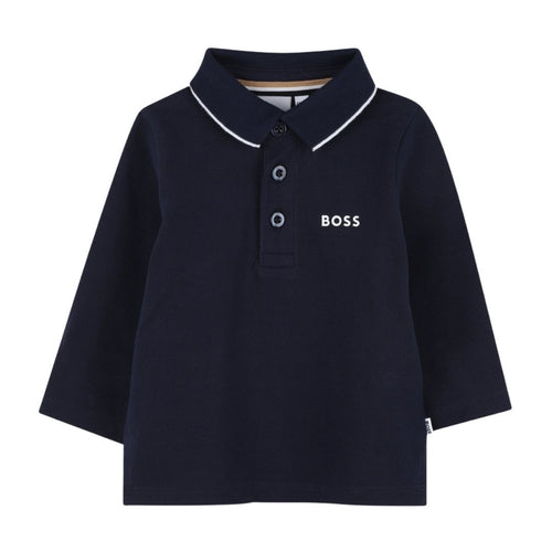 Babies Navy LS Polo Shirt