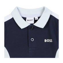 Load image into Gallery viewer, Babies Navy Colour Block Polo Shirt