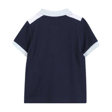 Load image into Gallery viewer, Babies Navy Colour Block Polo Shirt