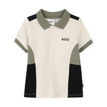 Load image into Gallery viewer, Babies Beige Colour Block Polo Shirt