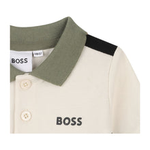 Load image into Gallery viewer, Babies Beige Colour Block Polo Shirt