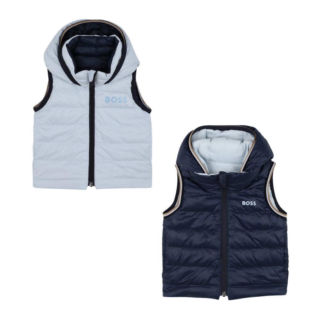 Babies Navy Reversible Gilet