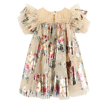 Load image into Gallery viewer, Gold Foil Floral Print Dress