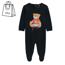 Load image into Gallery viewer, Navy Teddy Babygrow