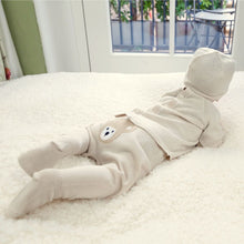 Load image into Gallery viewer, Beige Knitted Teddy 2 Piece &amp; Hat