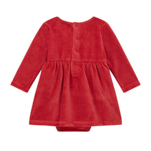 Load image into Gallery viewer, Red Velour &amp; Gold Hearts Dress