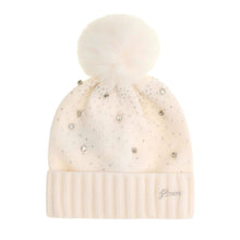Load image into Gallery viewer, Ivory Diamante Pom Pom Hat