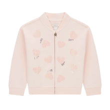 Load image into Gallery viewer, Blush Sequin Zip Up Sweat Top