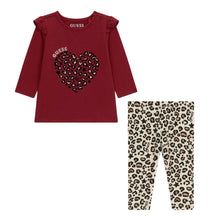 Load image into Gallery viewer, Maroon &amp; Leopard Print Legging Set
