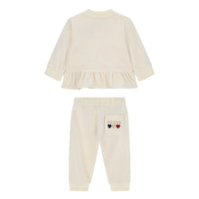 Load image into Gallery viewer, Ivory Velour Zip Up Tracksuit