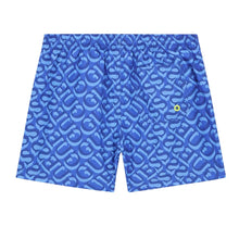 Load image into Gallery viewer, Blue Logo Print Swim Shorts