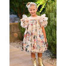 Load image into Gallery viewer, Gold Foil Floral Print Dress