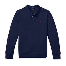 Load image into Gallery viewer, Navy LS Polo Shirt