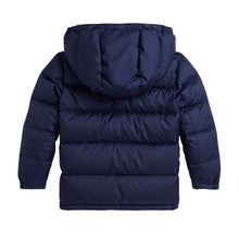 Load image into Gallery viewer, Young Boys Navy Hooded Down Jacket