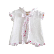 Load image into Gallery viewer, White &amp; Pink Bows Towelling Cover Up