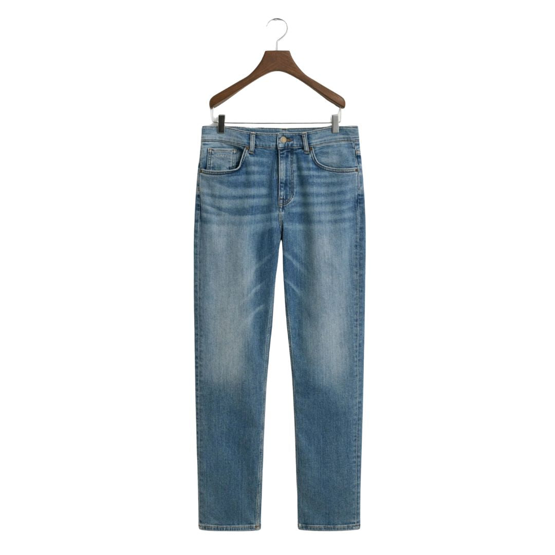 Mid Blue Straight Fit Jeans